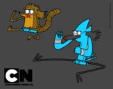 Mordecai y Rigby karatekas