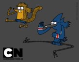 Mordecai y Rigby karatekas