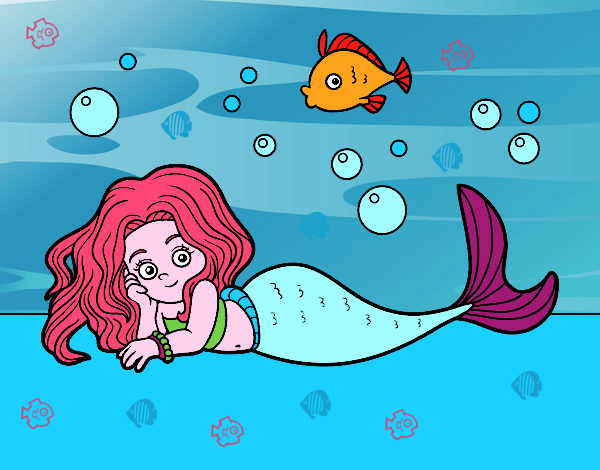 Dibujo Sirena Bonita pintado por sofiydam
