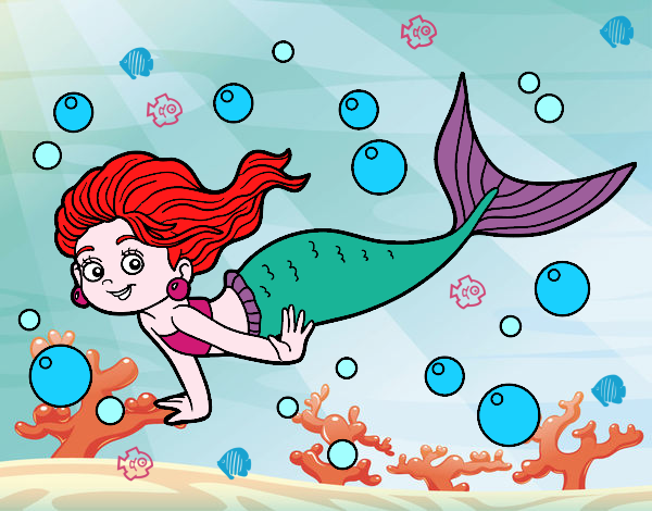 Dibujo Sirena del mar pintado por sofiydam