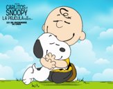 Snoopy y Carlitos abrazados