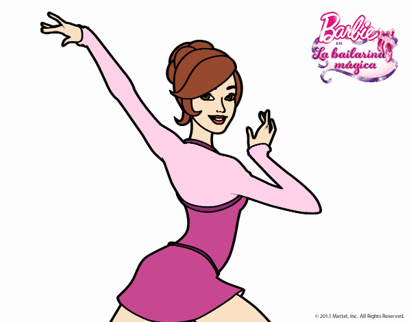 Dibujo Barbie en postura de ballet pintado por JuliBanana