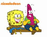 Bob Esponja y Patricio en bañador