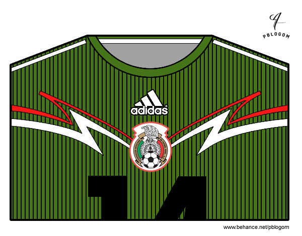 Camiseta del mundial de fútbol 2014 de México