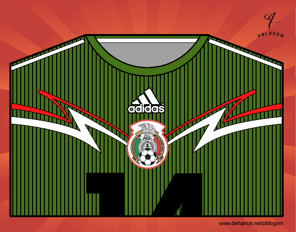 Camiseta del mundial de fútbol 2014 de México