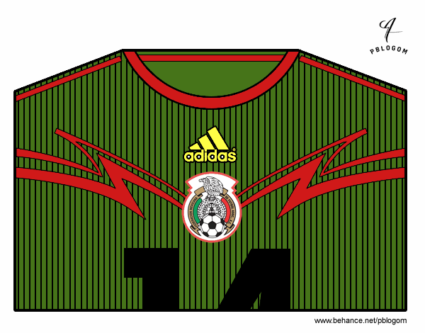 Camiseta del mundial de fútbol 2014 de México