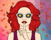 Dibujo Chica con gafas de sol pintado por Arasami