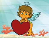 Cupido y un corazón