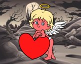 Cupido y un corazón