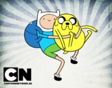 Finn y Jake abrazados