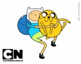 Finn y Jake abrazados