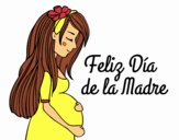 Dibujo Mamá embarazada en el día de la madre pintado por JuliBanana