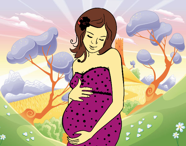 Dibujo Mujer embarazada feliz pintado por 1lindapao