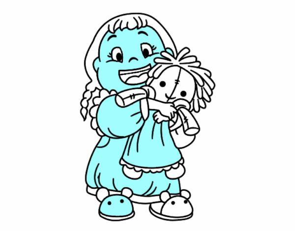 Niña con su muñeca