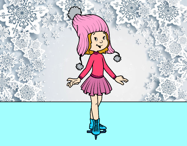 Dibujo Patinadora sobre hielo con gorro pintado por sheyla1