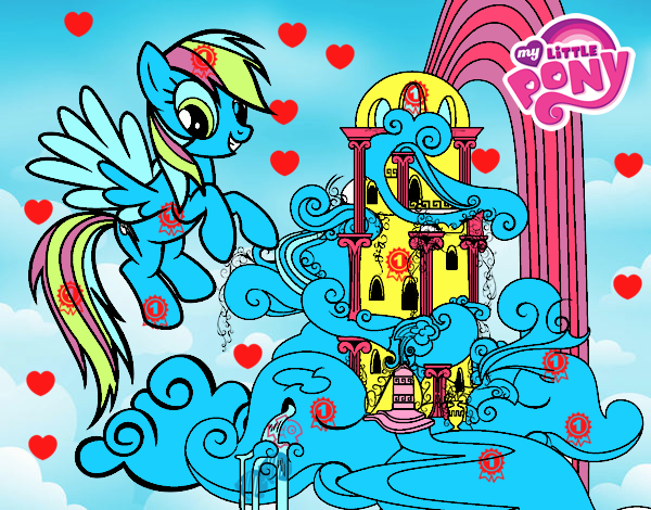 Rainbow Dash en el castillo del cielo