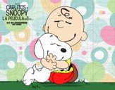 Snoopy y Carlitos abrazados