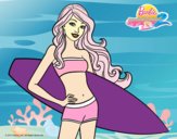 Barbie con tabla de surf