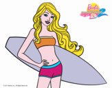 Barbie con tabla de surf