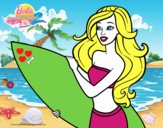 Barbie va a surfear