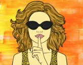 Dibujo Chica con gafas de sol pintado por befree