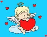 Dibujo Cupido con corazón pintado por Michellinh