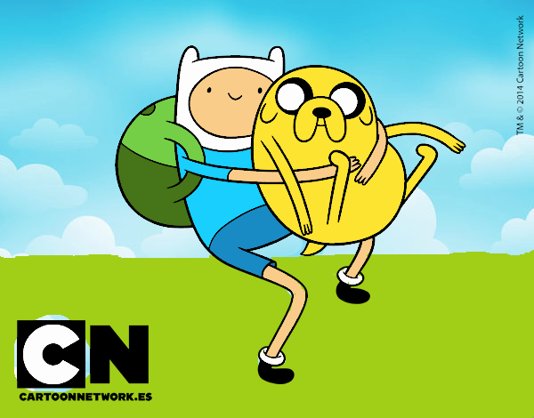 Finn y Jake abrazados