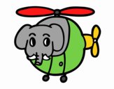 Helióptero con elefante