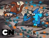 Mordecai y Rigby karatekas