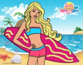 Barbie con tabla de surf