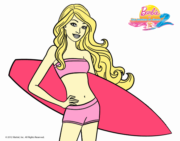 Barbie con tabla de surf