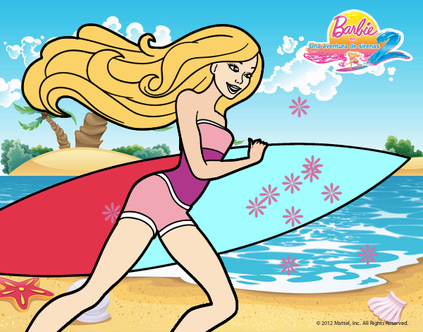 Barbie corre al agua