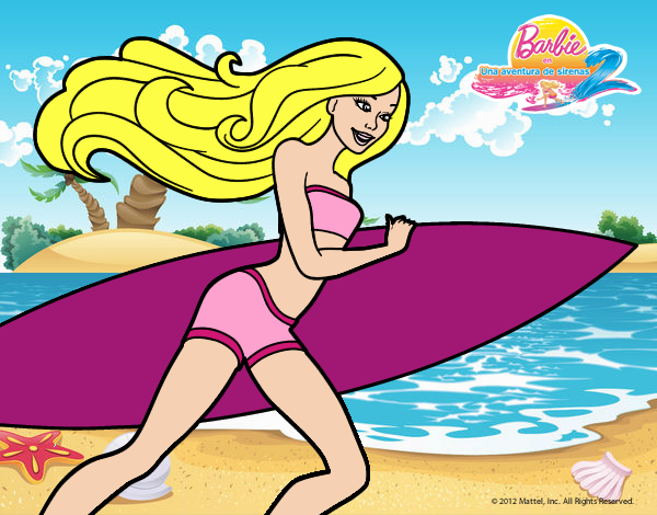 Barbie corre al agua