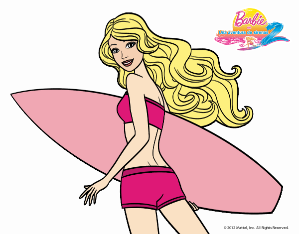 Barbie surfera