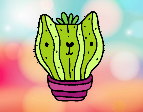 Dibujo Cactus gato pintado por anaidflore