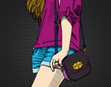 Dibujo Chica con bolso pintado por roxy797