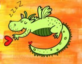 Dibujo Dragón infantil durmiendo pintado por anaidflore