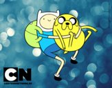 Finn y Jake abrazados