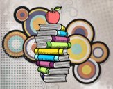 Libros y manzana