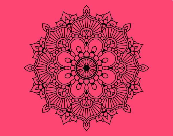 Dibujo Mandala destello floral pintado por roxy797