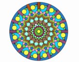 Dibujo Mandala flor con círculos pintado por bandin