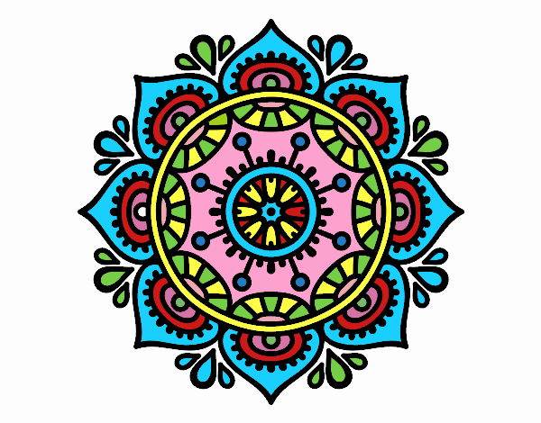 Dibujo Mandala para relajarse pintado por bandin