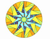 Dibujo Mandala sol triangular pintado por bandin
