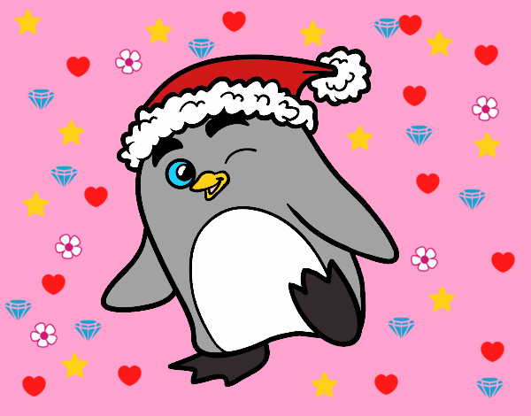 Pingüino con gorro de navidad ^_^