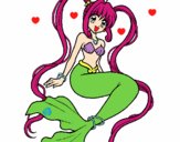 Dibujo Sirena con perlas pintado por sheyla13