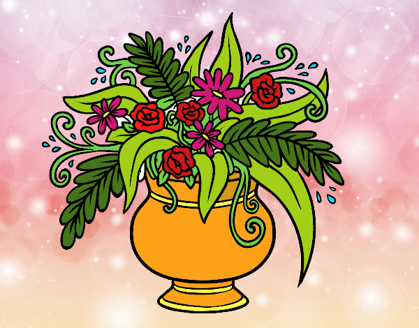 Dibujo Un jarrón con flores pintado por roxy797