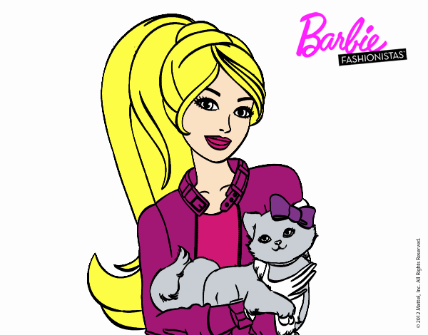 Barbie con su linda gatita