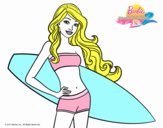 Barbie con tabla de surf