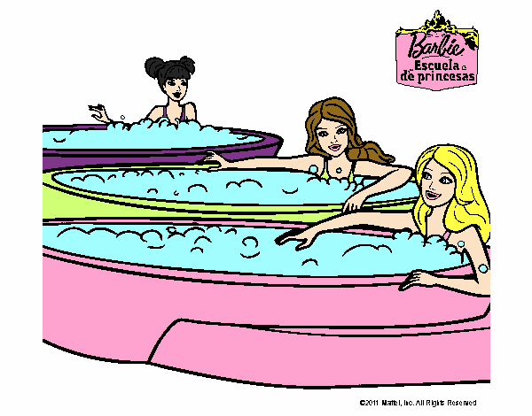 Barbie y sus amigas en el jacuzzi