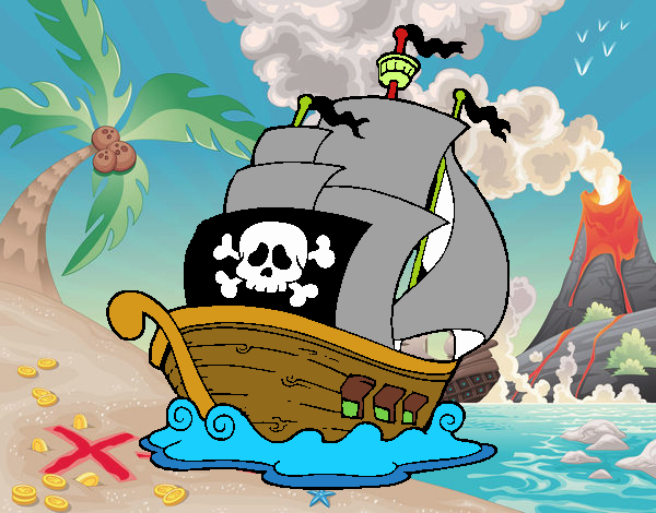 Dibujo Barco de piratas pintado por elwaht